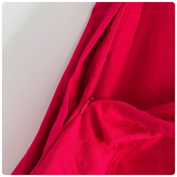 NWT Anthropologie Jacquard floral print Red Strapless Midi Dress size 12 - Picture 12 of 14